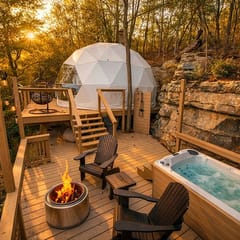 Ravens Point Luxury Glamping Dome with private spa