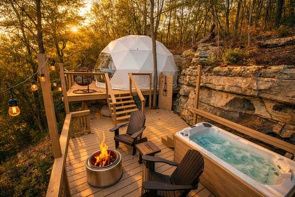 Ravens Point Luxury Glamping Dome with private spa - Image 1