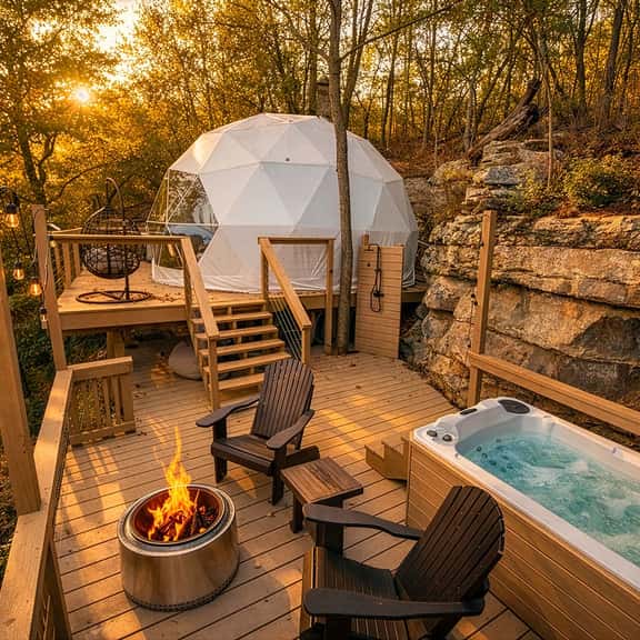 Ravens Point Luxury Glamping Dome with private spa - Image 1