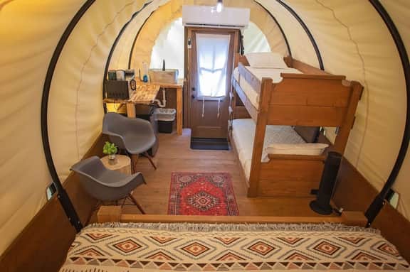 Old Copper luxury glamping wagon by the Ocoee - Image 3