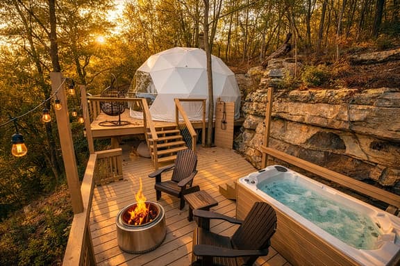 Ravens Point Luxury Glamping Dome with private spa - Image 1